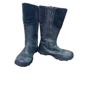 Keen Womans Black Leather Suede Waterproof Winter Boots Sz 4 SKU 9579